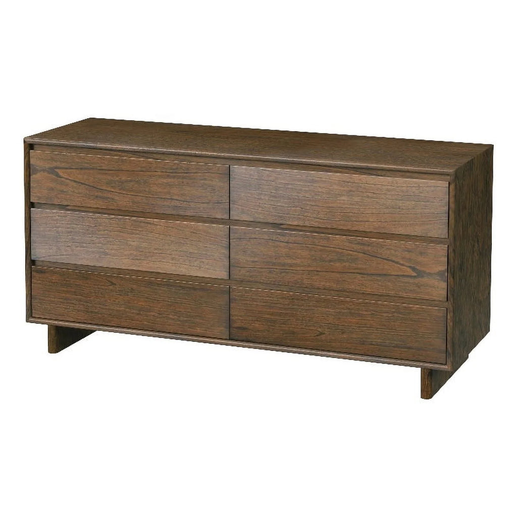 Brown 6 Drawer Wood Dresser S1757