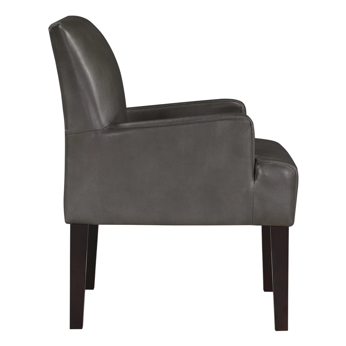 Pewter Faux Leather Guest Chair I1743