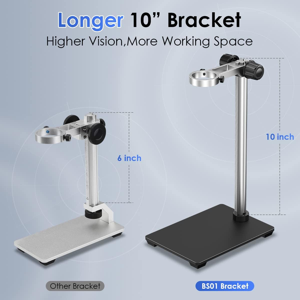 Microscope Base Stand Universal Holder Desktop Support Bracket for Max 1.4 Diameter USB LCD Digital Microscope Magnifier Camera, Aluminum Alloy Z96048