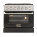 36 in. Natural Gas Range with Black Door Y502