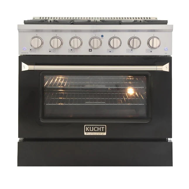 36 in. Natural Gas Range with Black Door Y502