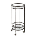 Black Rolling Barcart with Glass Shelf L840419