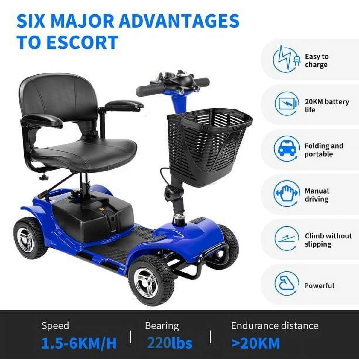 4 Wheel Folding Electric Mobility Scooter K2011