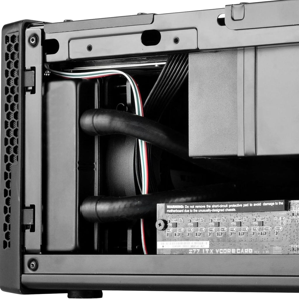 Black Ultra Compact Mini-ITX Computer Case with Mesh Front Panel L7522