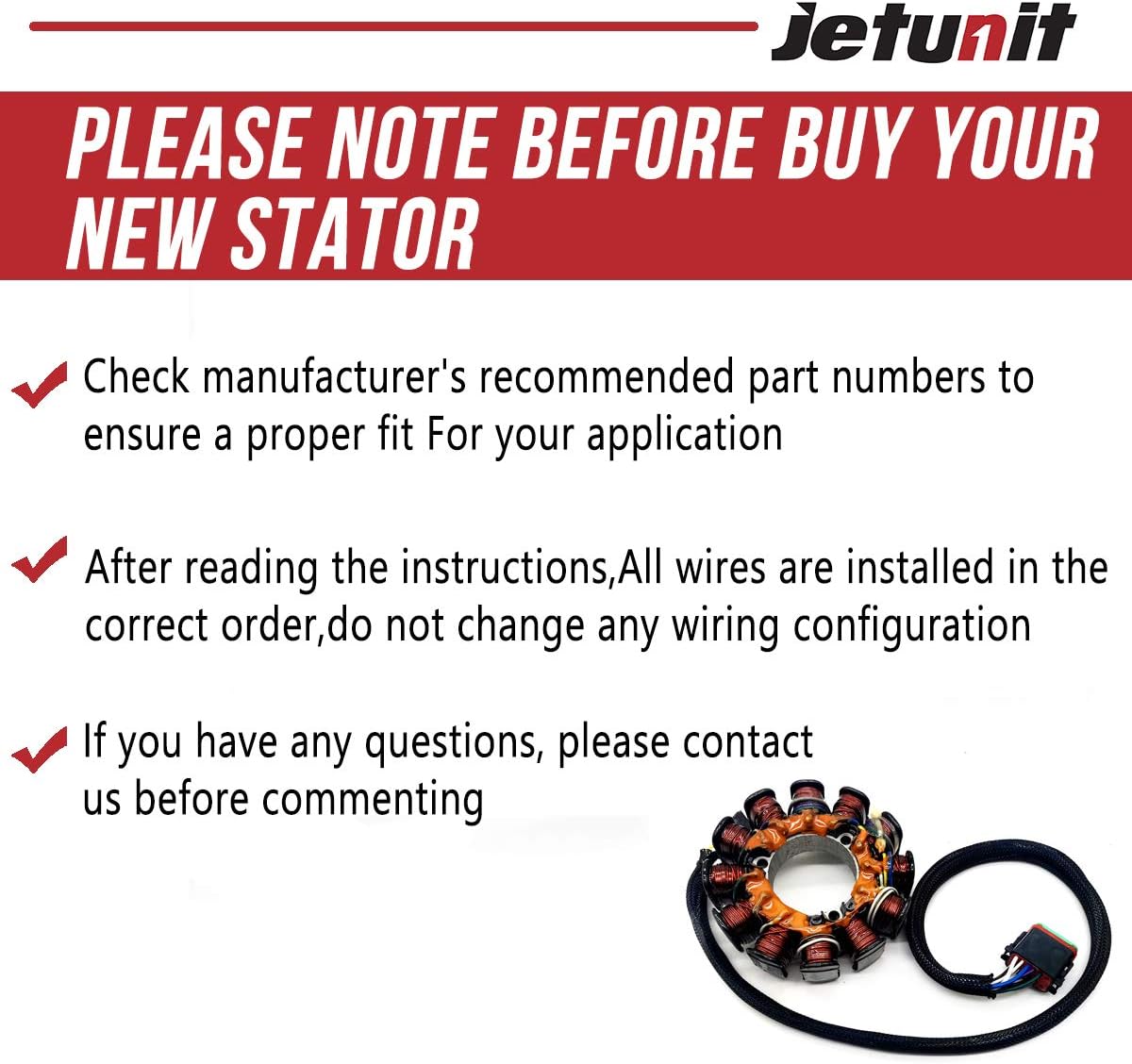 Stator for Kawasaki Jet-Ski Ultra 130/1100 STX DI 2000-2004 V298
