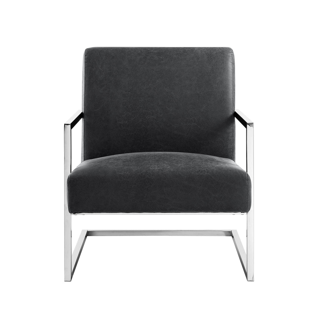 Charcoal PU Leather Accent Chair A8178