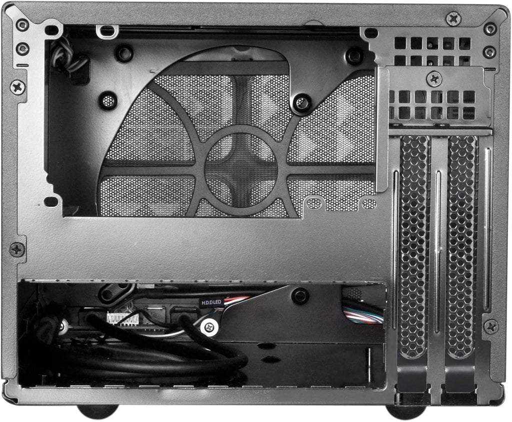 Black Ultra Compact Mini-ITX Computer Case with Mesh Front Panel L7522