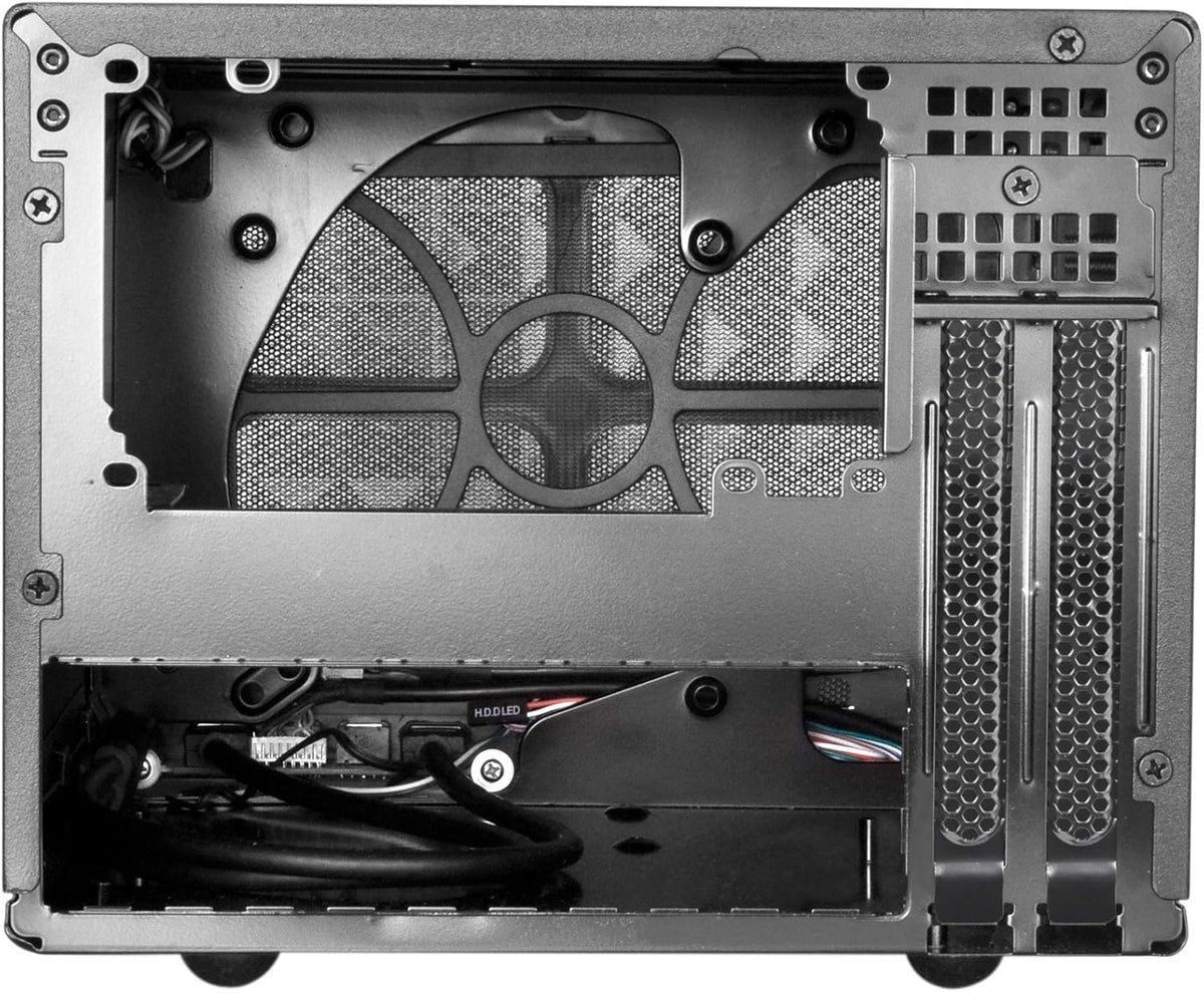 Black Ultra Compact Mini-ITX Computer Case with Mesh Front Panel L7522