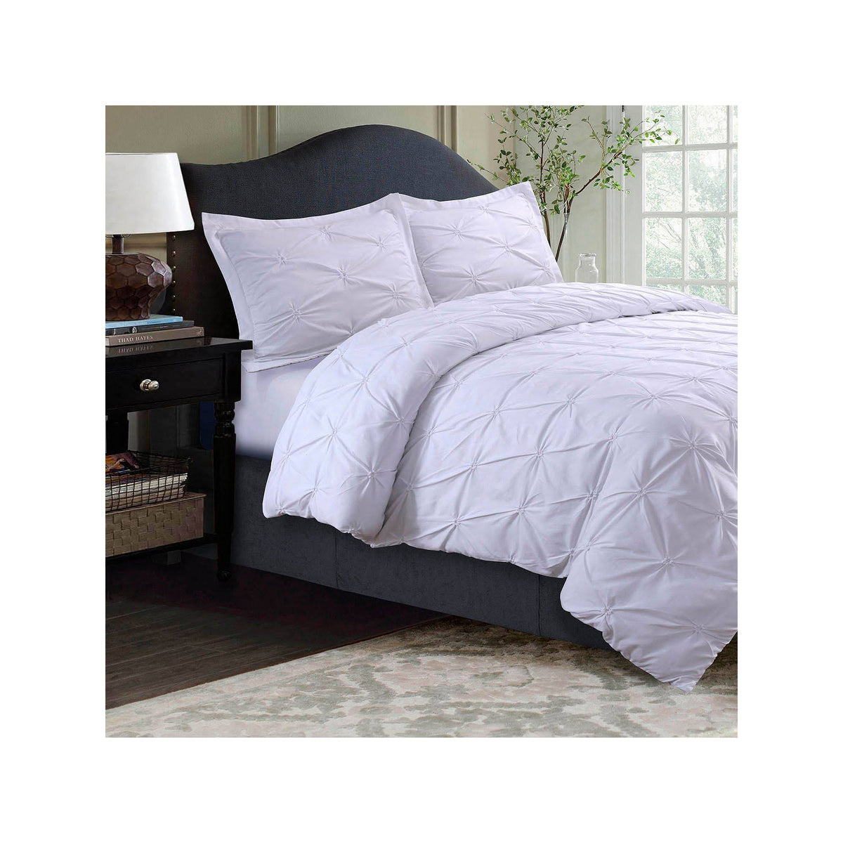 King White Microfiber Oversized Duvet Cover Set K253347