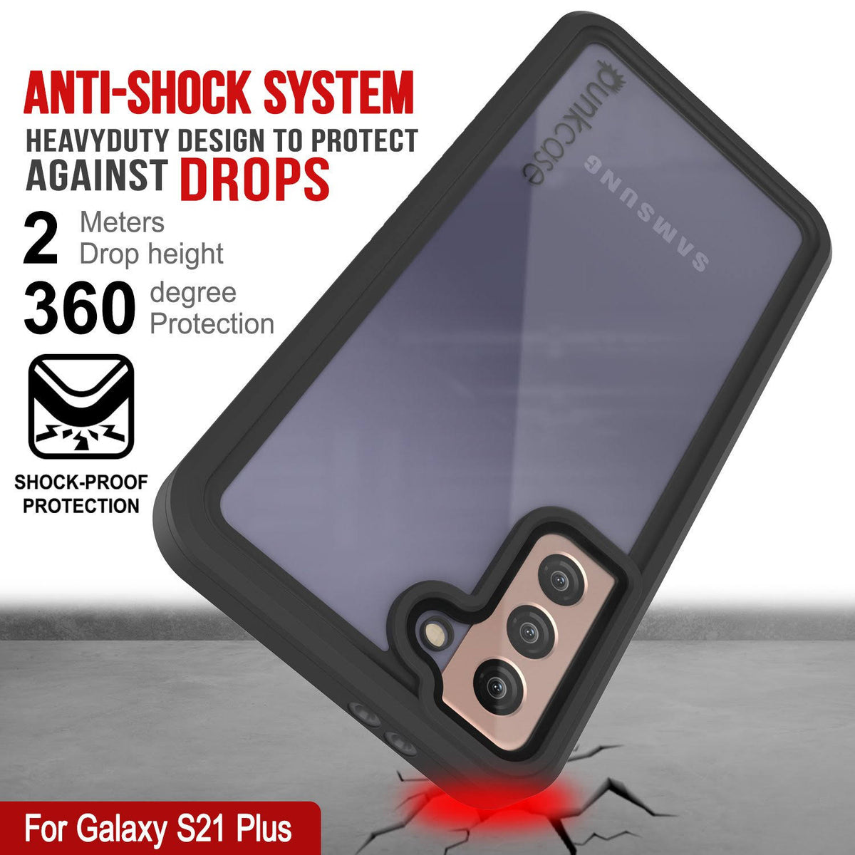 Galaxy S21+ Plus Water Shock Snowproof Slim Screen Protector Case Pink N284