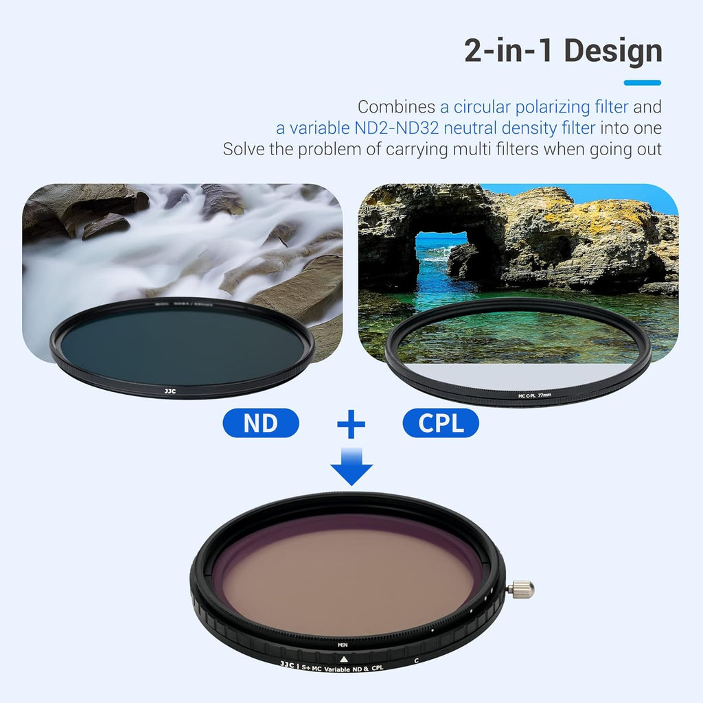 82mm Variable ND Filter & CPL Polarizer Filter with Storage Case and Lens Cap K60455