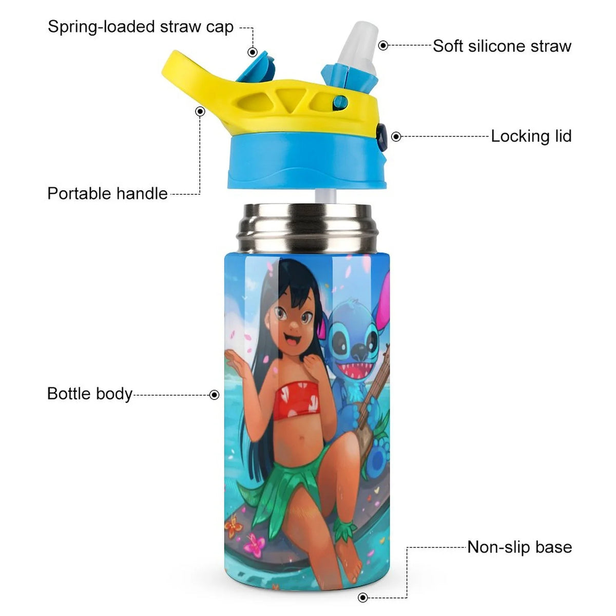 Stainless Steel Vacuum Insulated Water Bottle With Straw S7176