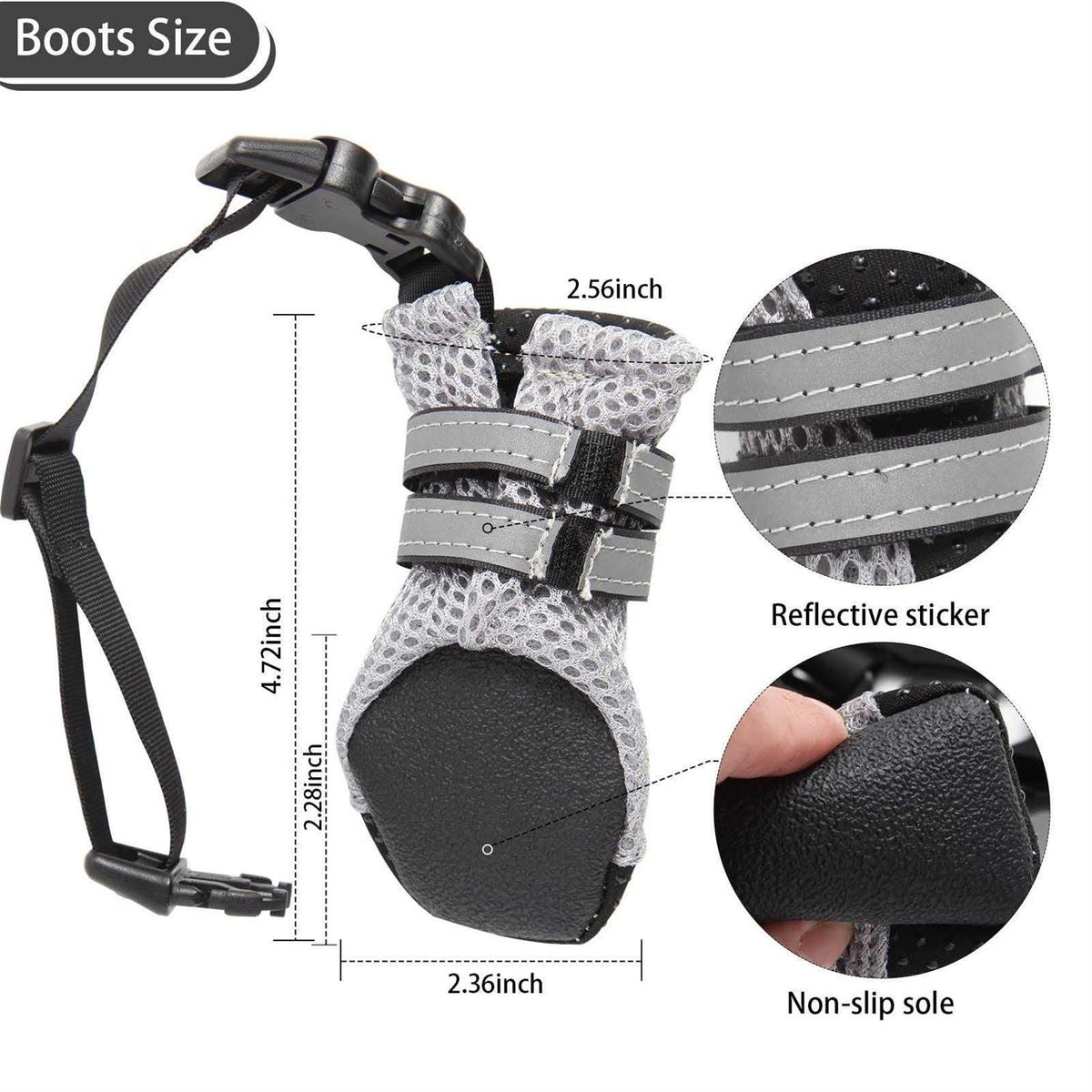 Dog Boots with Anti-Lost Design, Buckle Straps, and Weatherproof G630026
