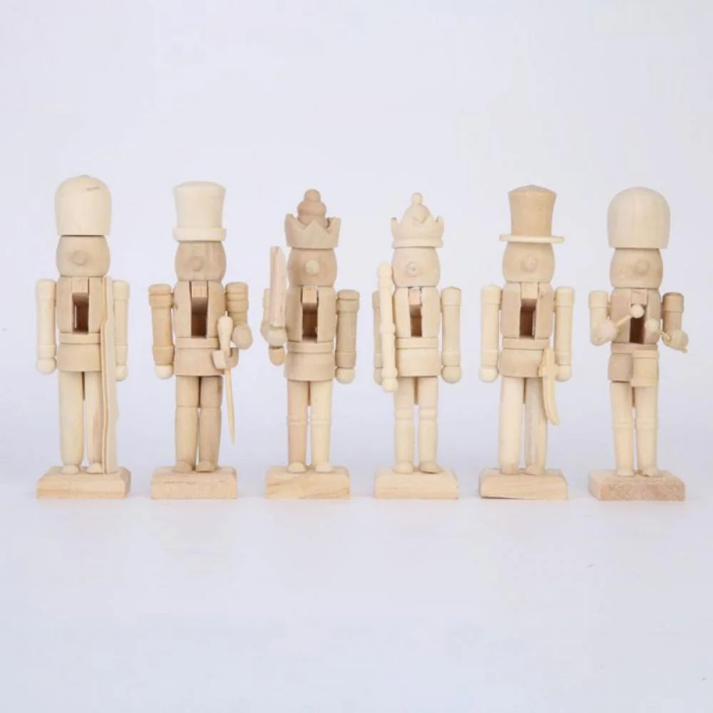 6 Set Unfinished Wooden Nutcracker Figures N190