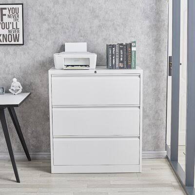 White 3 Drawer File Cabinet F147080