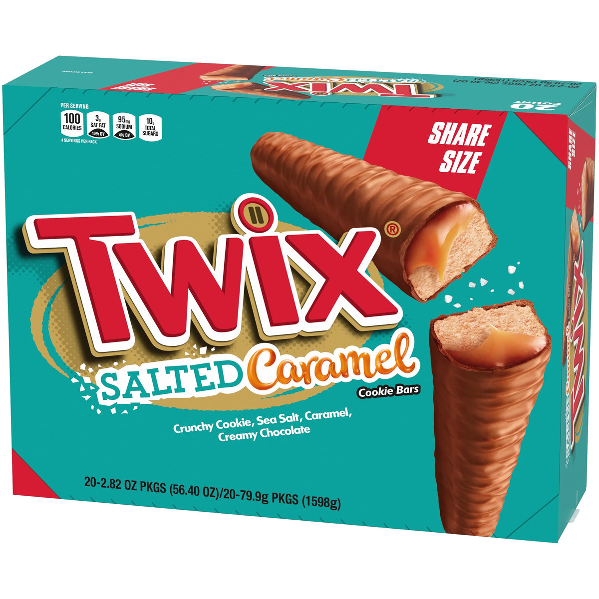 Salted Caramel Chocolate Cookie Bars, 2.8 Ounce, 20 Count C95119