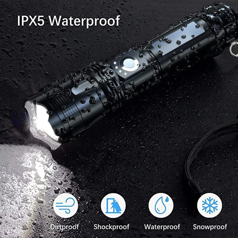 100000 High Lumens Usb Rechargeable Waterproof Flashlight W424176
