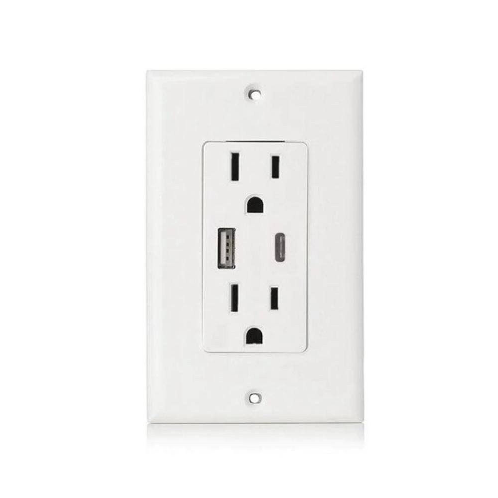 2-Pack Duplex Outlet Receptacle with 2 USB Ports, 4.8 Amp Z60517