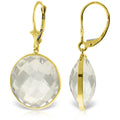 14K Yellow Gold Leverback Earrings with White Topaz S2506