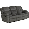 Charcoal Upholstered Motion Sofa with Drop-down Table Z248327