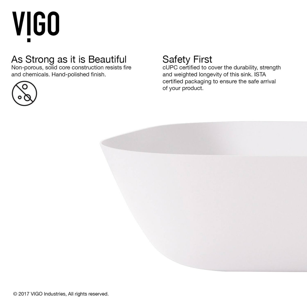 Matte Stone Vessel Bathroom Sink (White) Y578