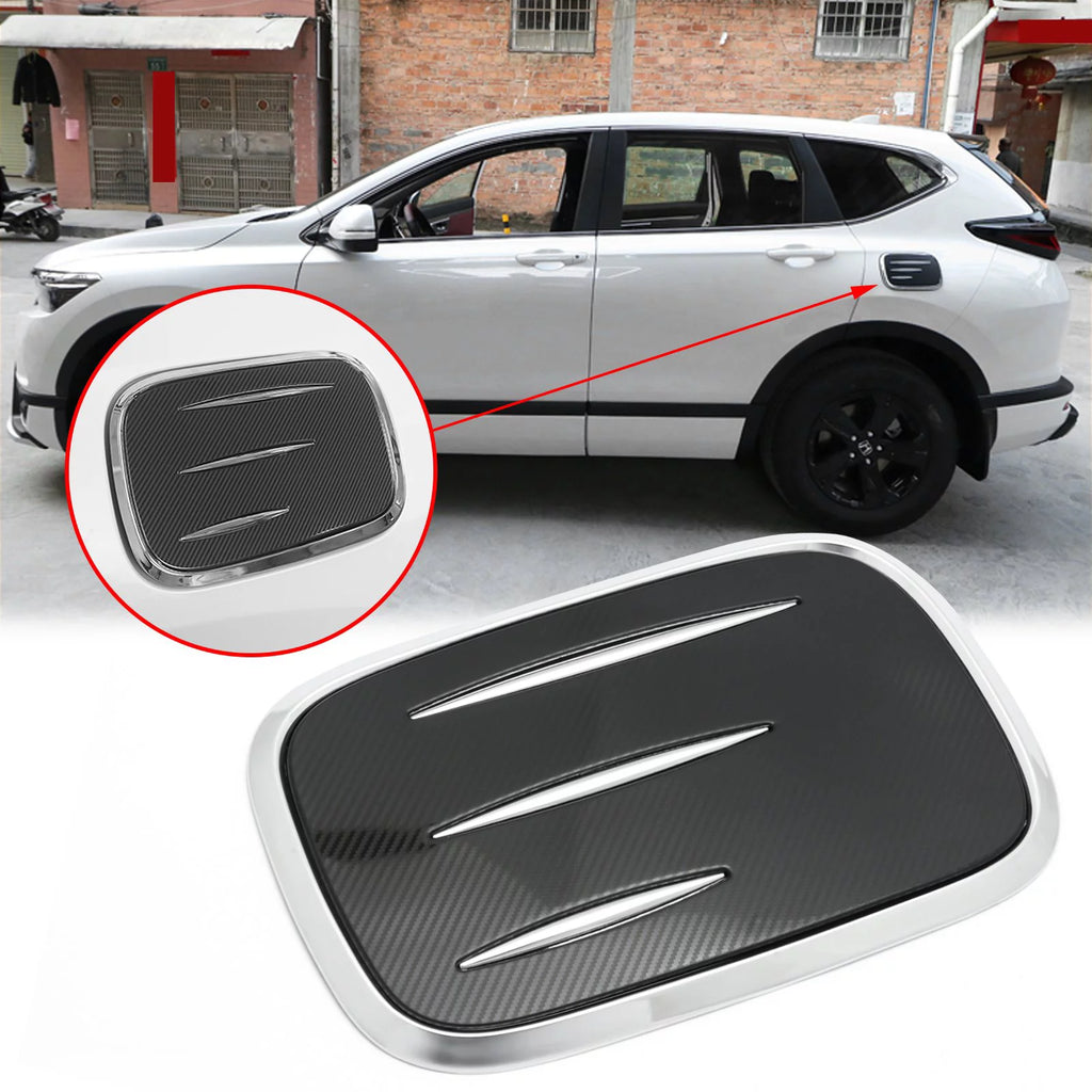 Carbon Fiber Style Fuel Tank Cover Trim Gas Cap Overlay F14658
