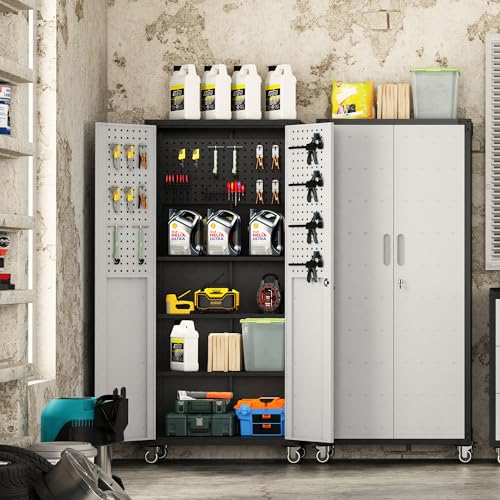 Metal Garage Storage Cabinet with Wheels B4136