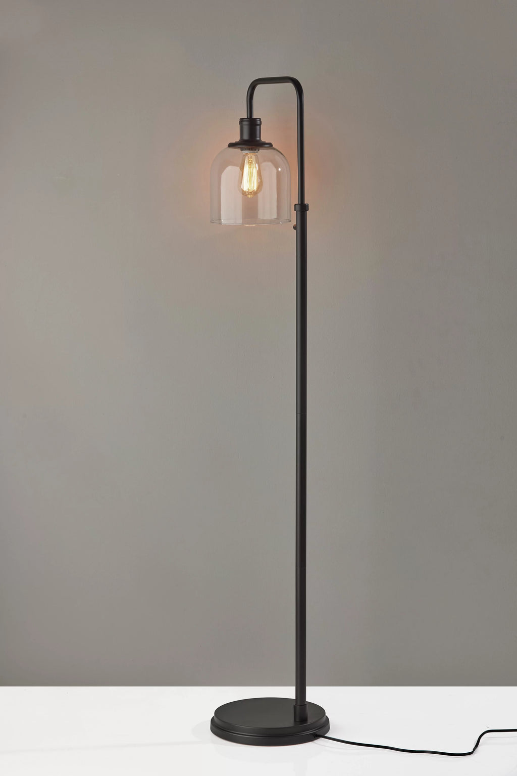 60" 1-Light Black Metal Floor Lamp R37892