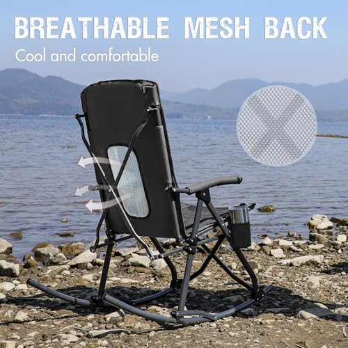Oversized Folding Rocking Camping Chair with Carry Bag U41395