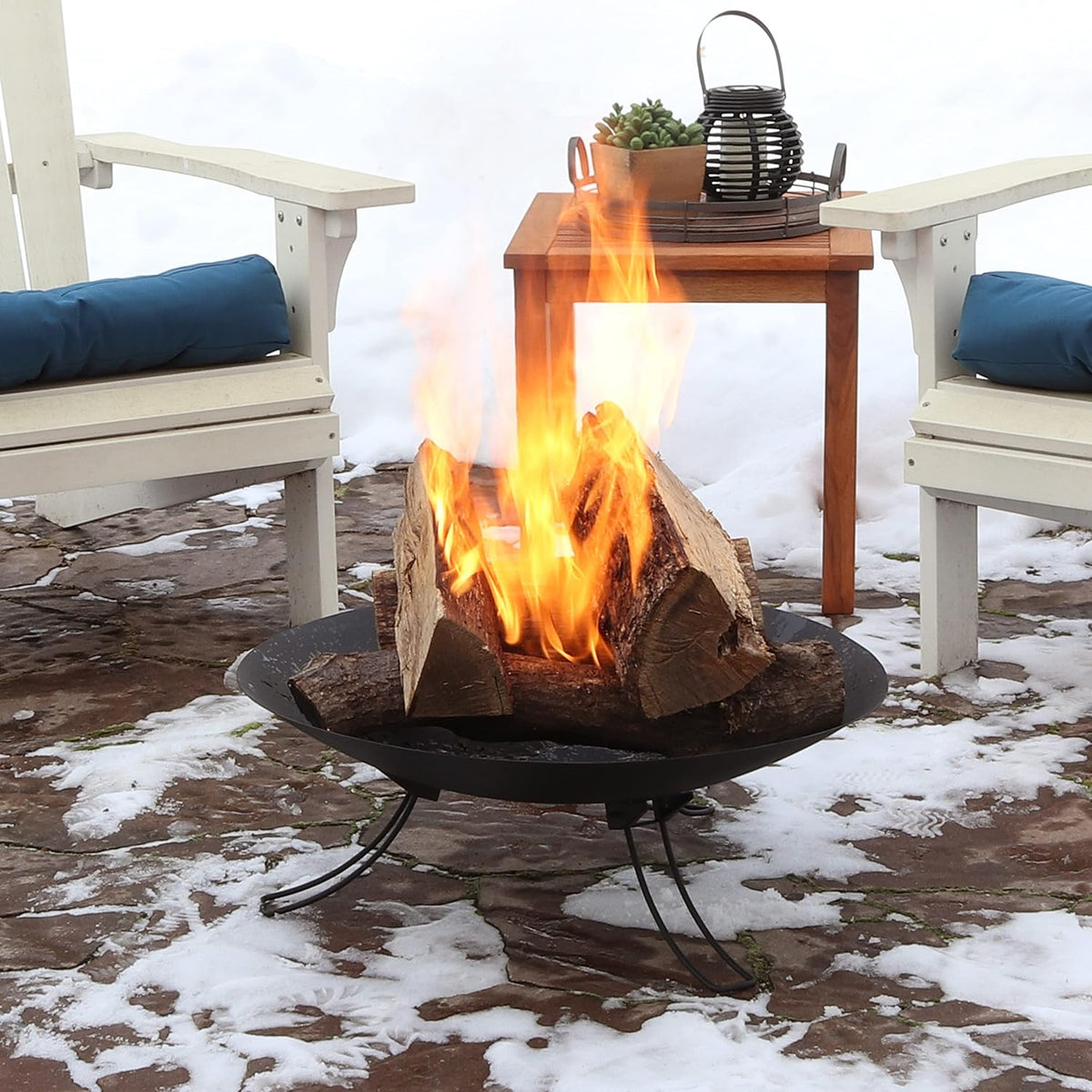 Portable Folding Wood-Burning Steel Fire Pit R4716