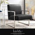 Charcoal PU Leather Accent Chair A8178