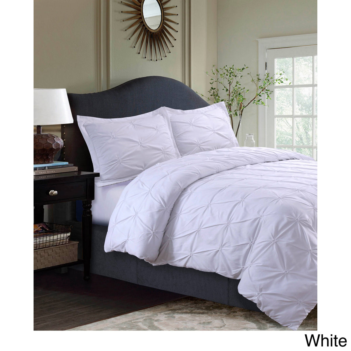 King White Microfiber Oversized Duvet Cover Set K253347