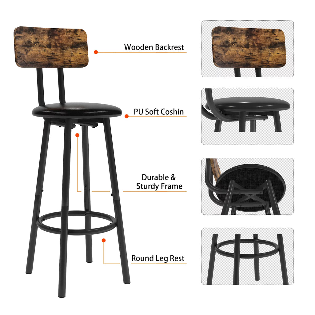 5 Piece Bar Height Dining Table Set with Upholstered Stools B229380