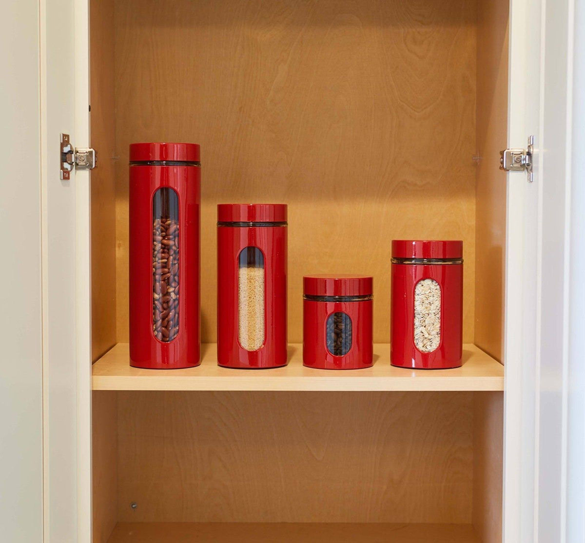 Glass and Stainless Steel Canister Set U879238