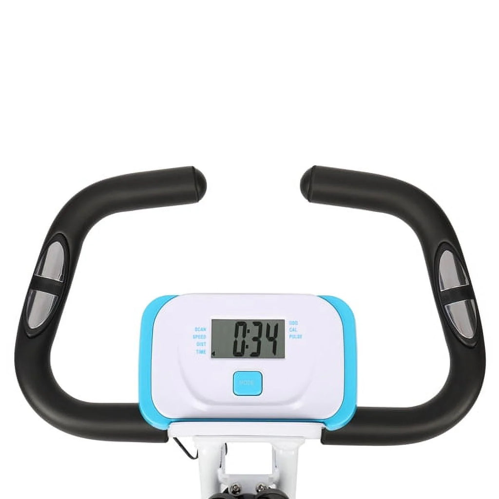 Foldable Indoor Exercise Bike 300LB Capacity 8-Level Magnetic Resistance V447906