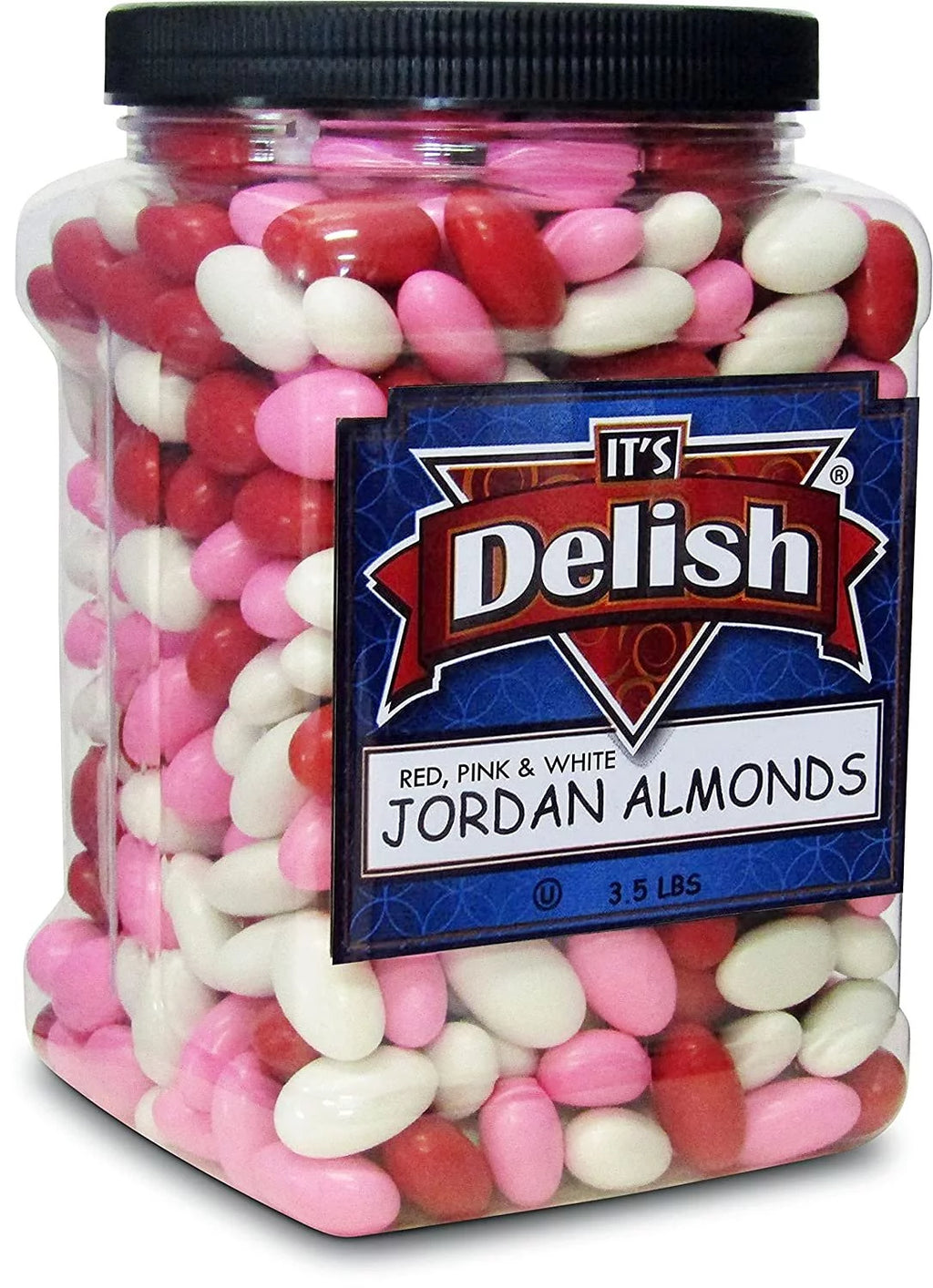 Red Pink & White Jordan Almonds Mix, 3.5 LBS Jumbo Container B433591