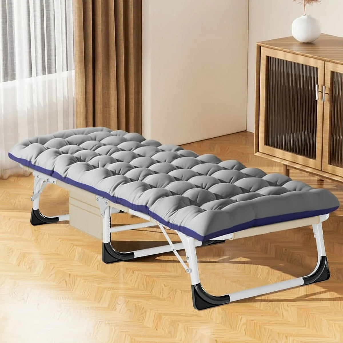 Heavy Duty Tanning Chair with Face & Arm Holes Adjustable 5-Position Folding Chaise Lounge Chair M556