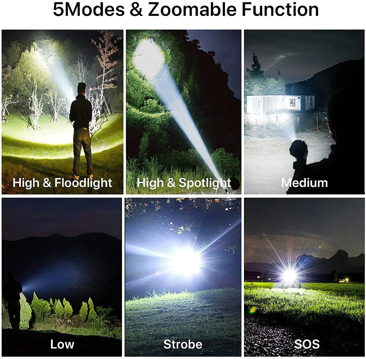 100000 High Lumens Usb Rechargeable Waterproof Flashlight W424176