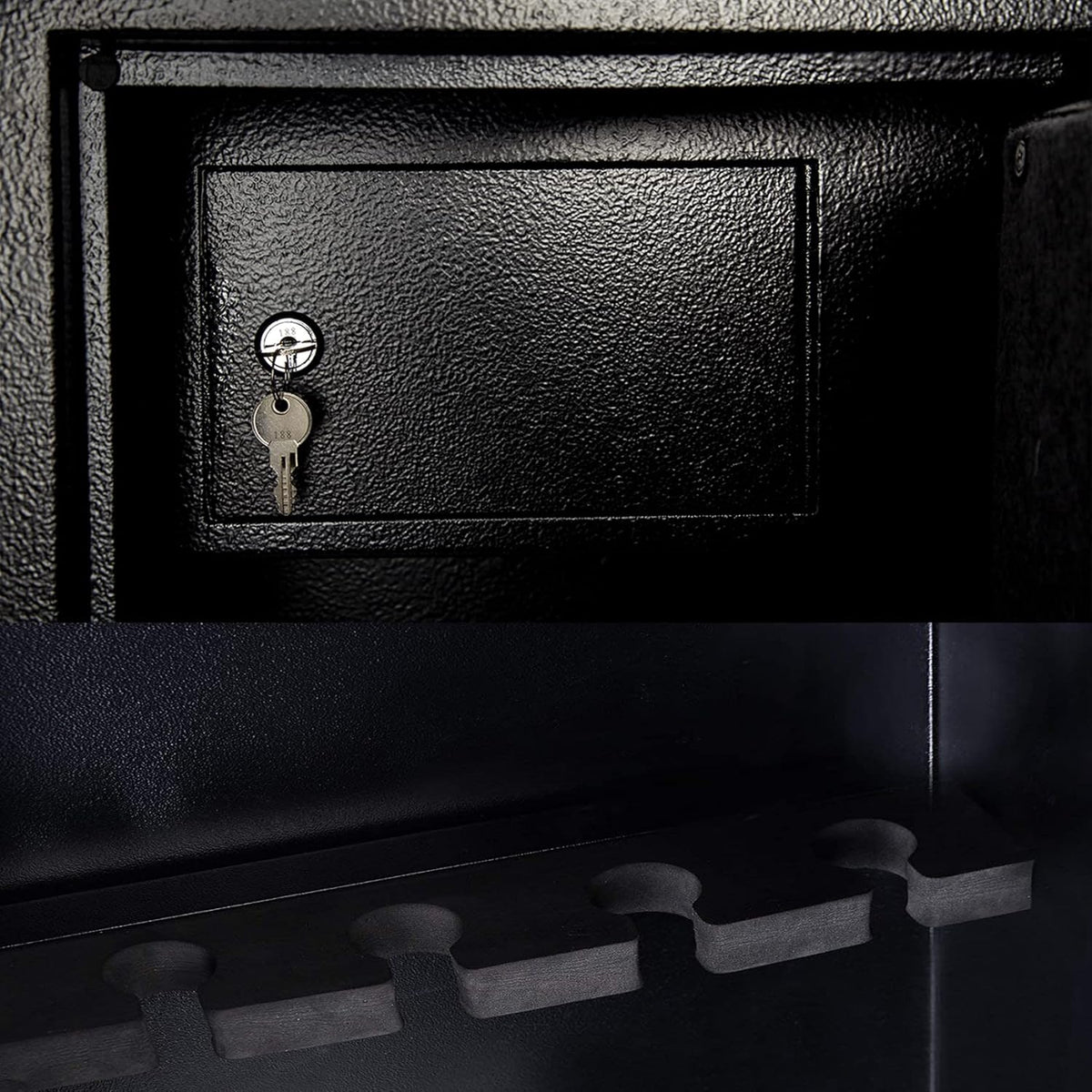 Large Rifle Safe Gun Cabinet with Pistol Lockbox K37627