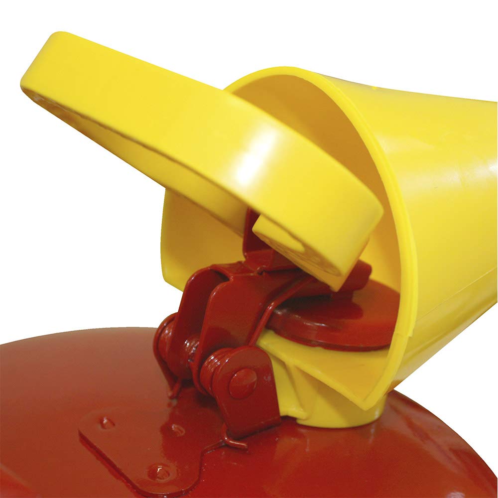 Red Galvanized Steel Type I Gasoline Safety Can with Funnel, 5 gallon Capacity, Pack of 2 W39806