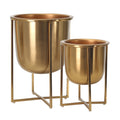 Gold Metal Frame Glass Planter Set of 2 R86535