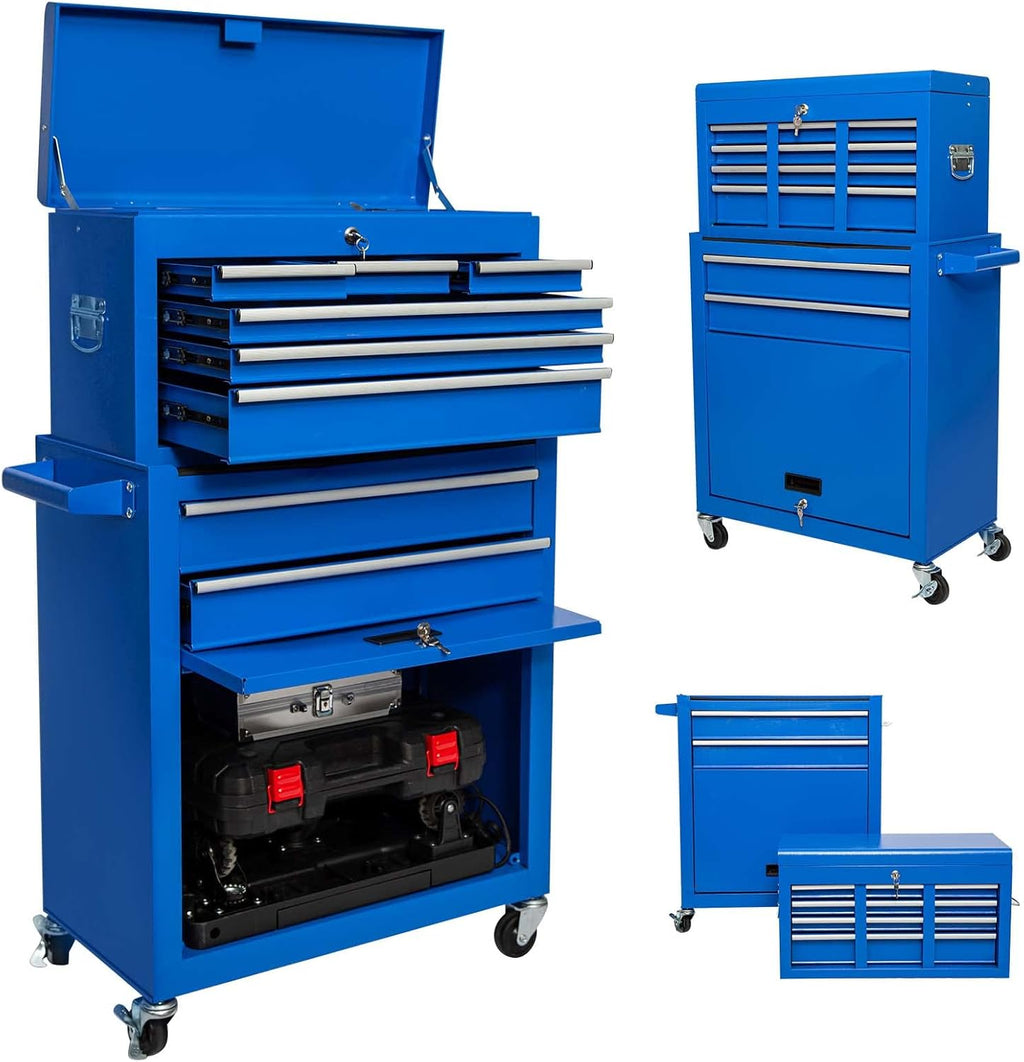 8 Drawer Rolling Tool Chest with Lock and 4 Wheels W449052