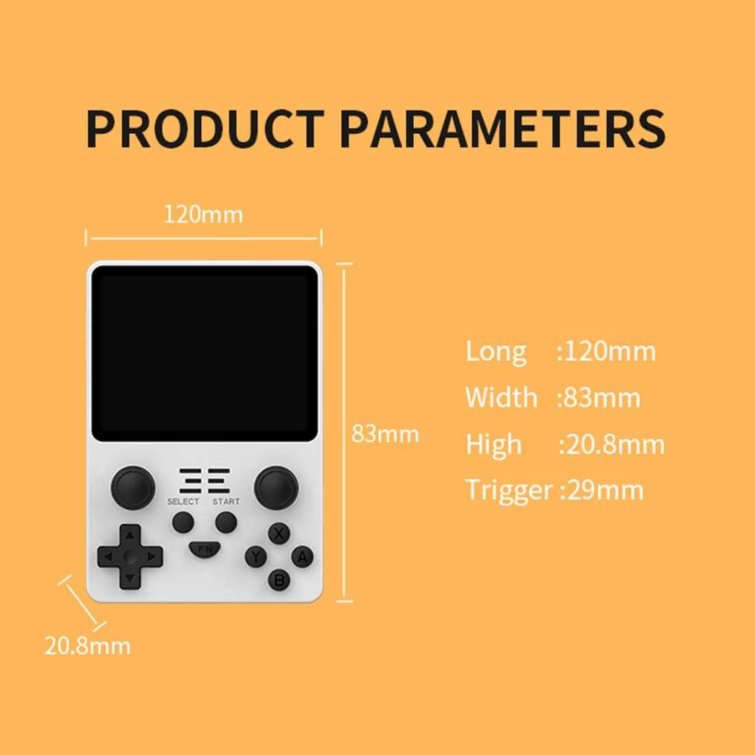 Yellow 3.5 Inch Handheld Game Console K40897