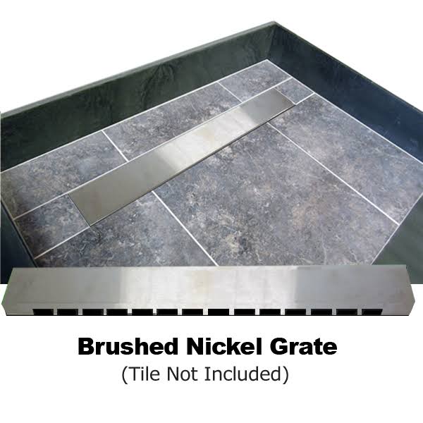 Double Curb Shower Pan with Center Trench Drain R9812