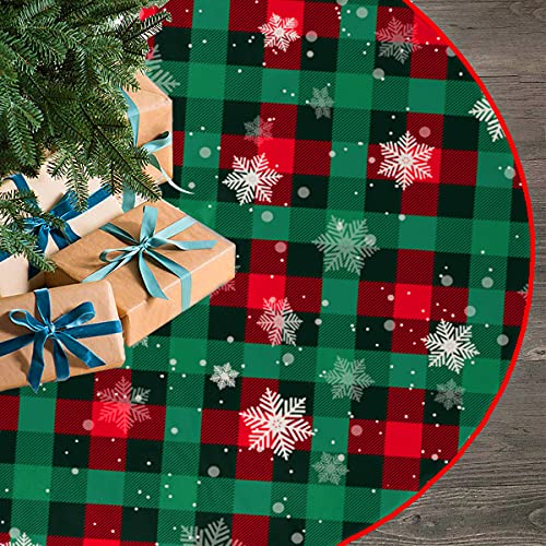 Red 48 inches Plush Christmas Tree Skirt Y21274