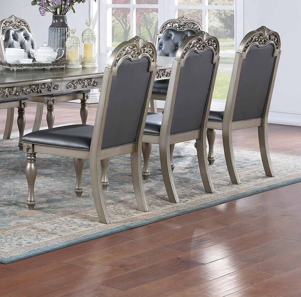 Set of 2 Grey Upholstered Dining Chairs Z256922