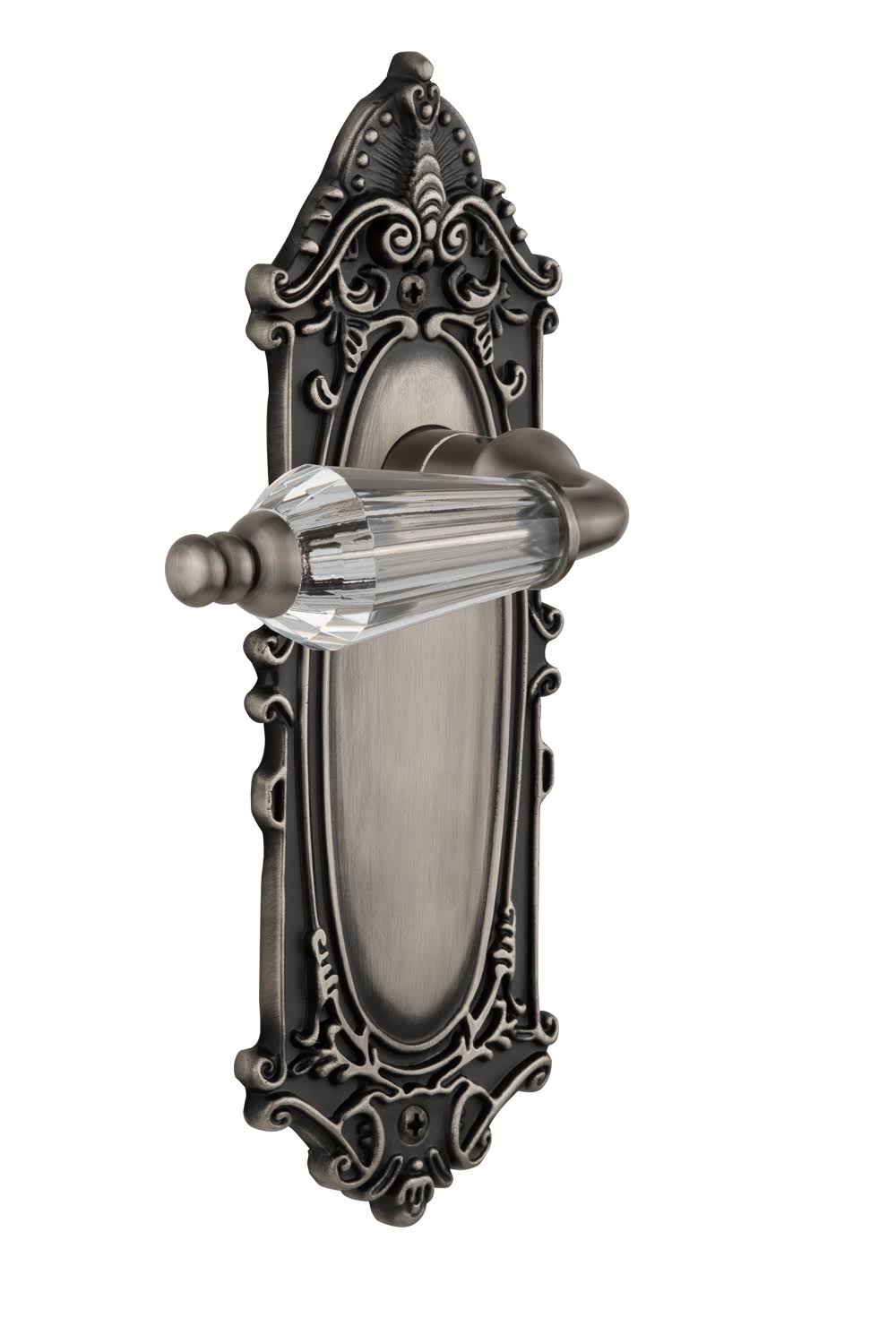 Victorian Plate Passage Parlor Lever, Antique Pewter T607