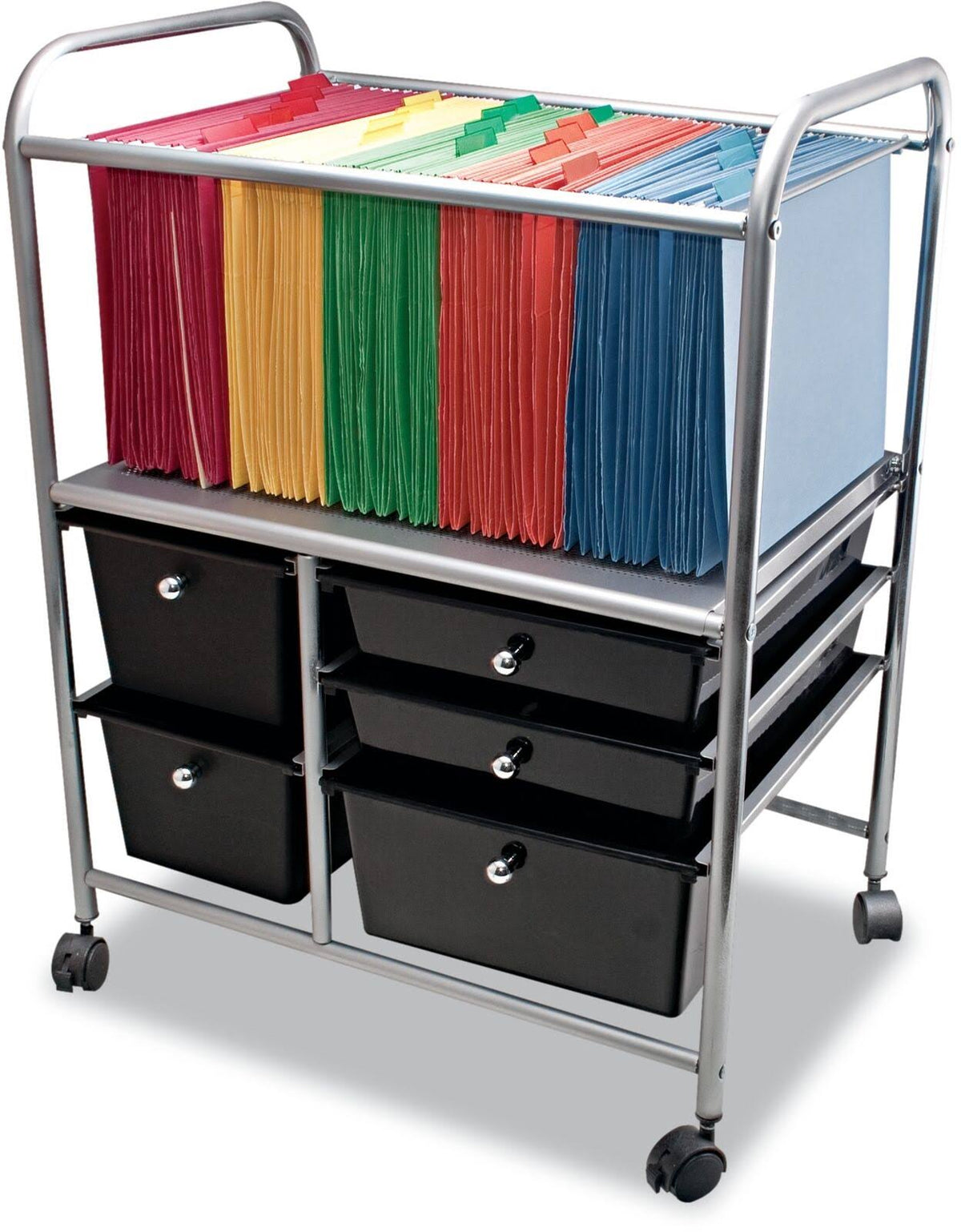 Black File Cart with Five Storage Drawers R602906