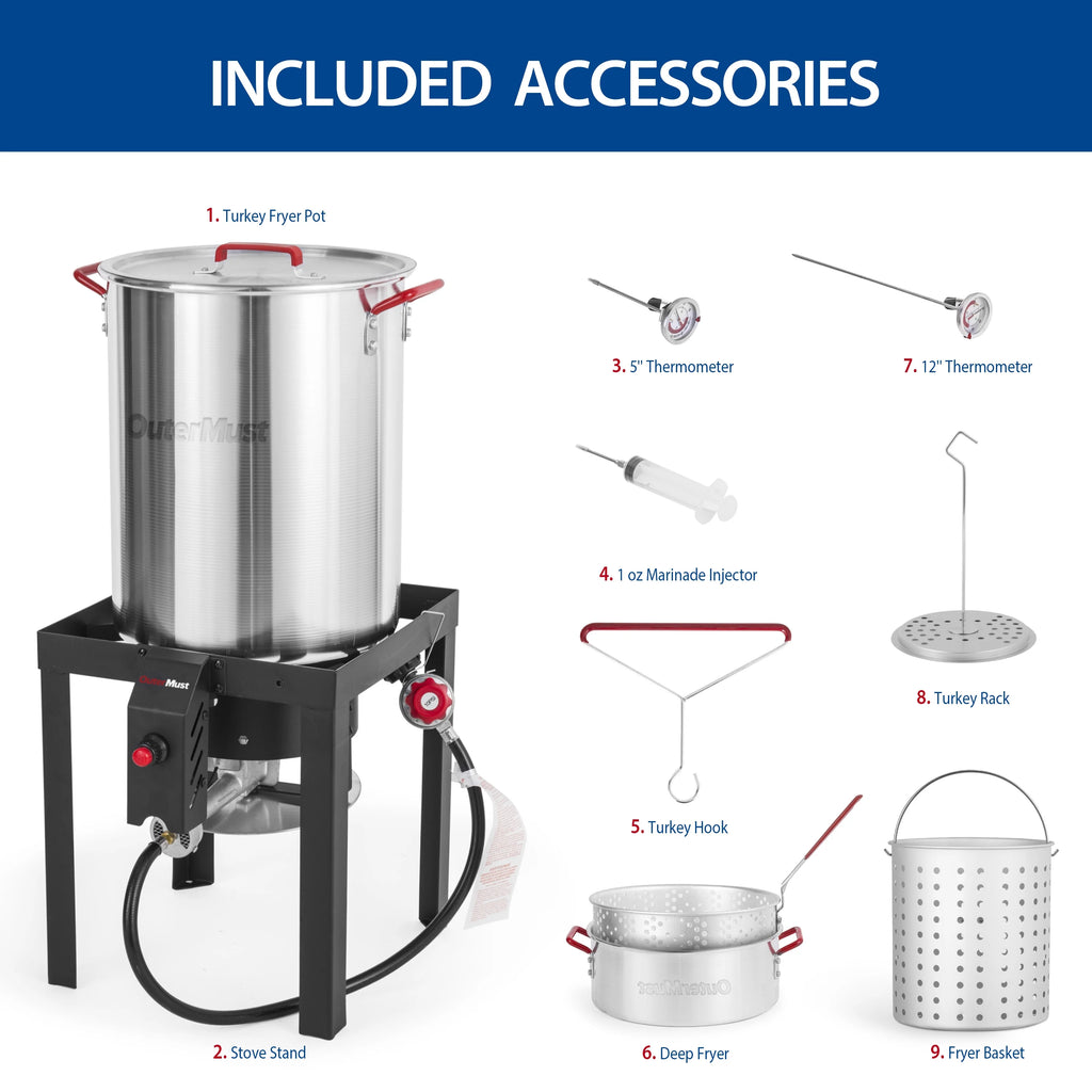 30 QT Turkey Fryer with Basket and Burner Set A55178