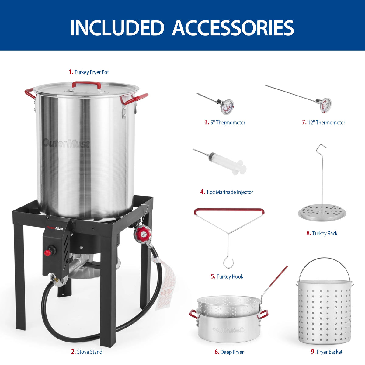 30 QT Turkey Fryer with Basket and Burner Set A55178